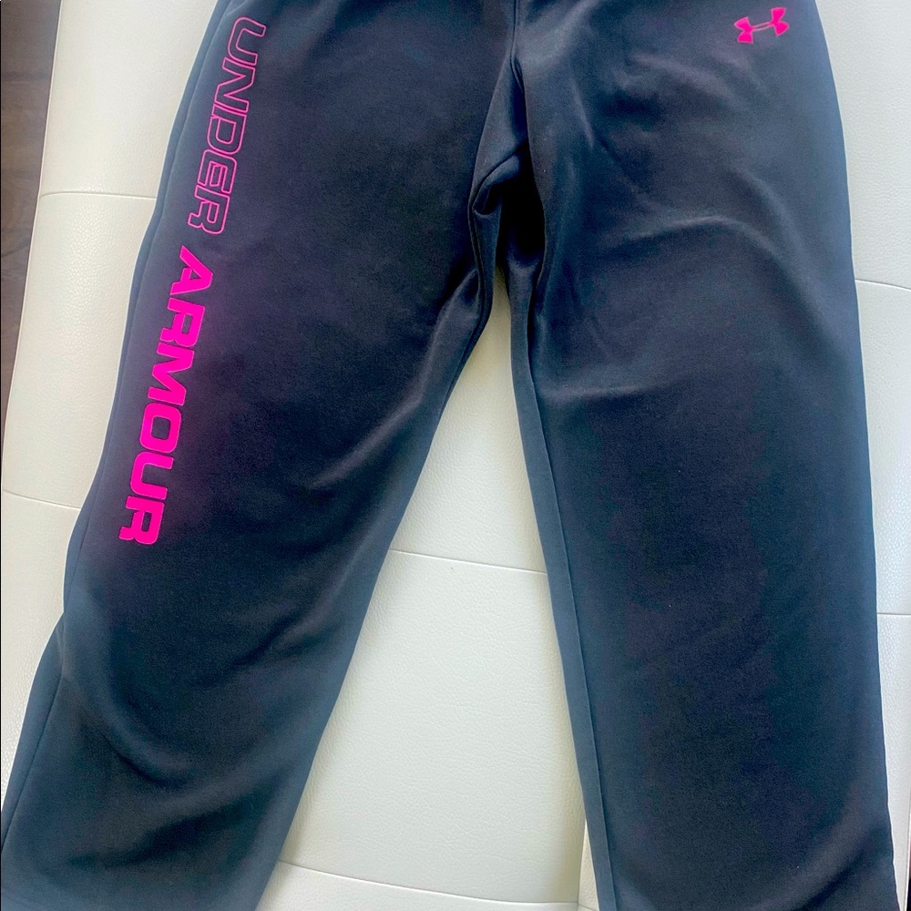 Youth Under Armour  pink/gray sweatpants
